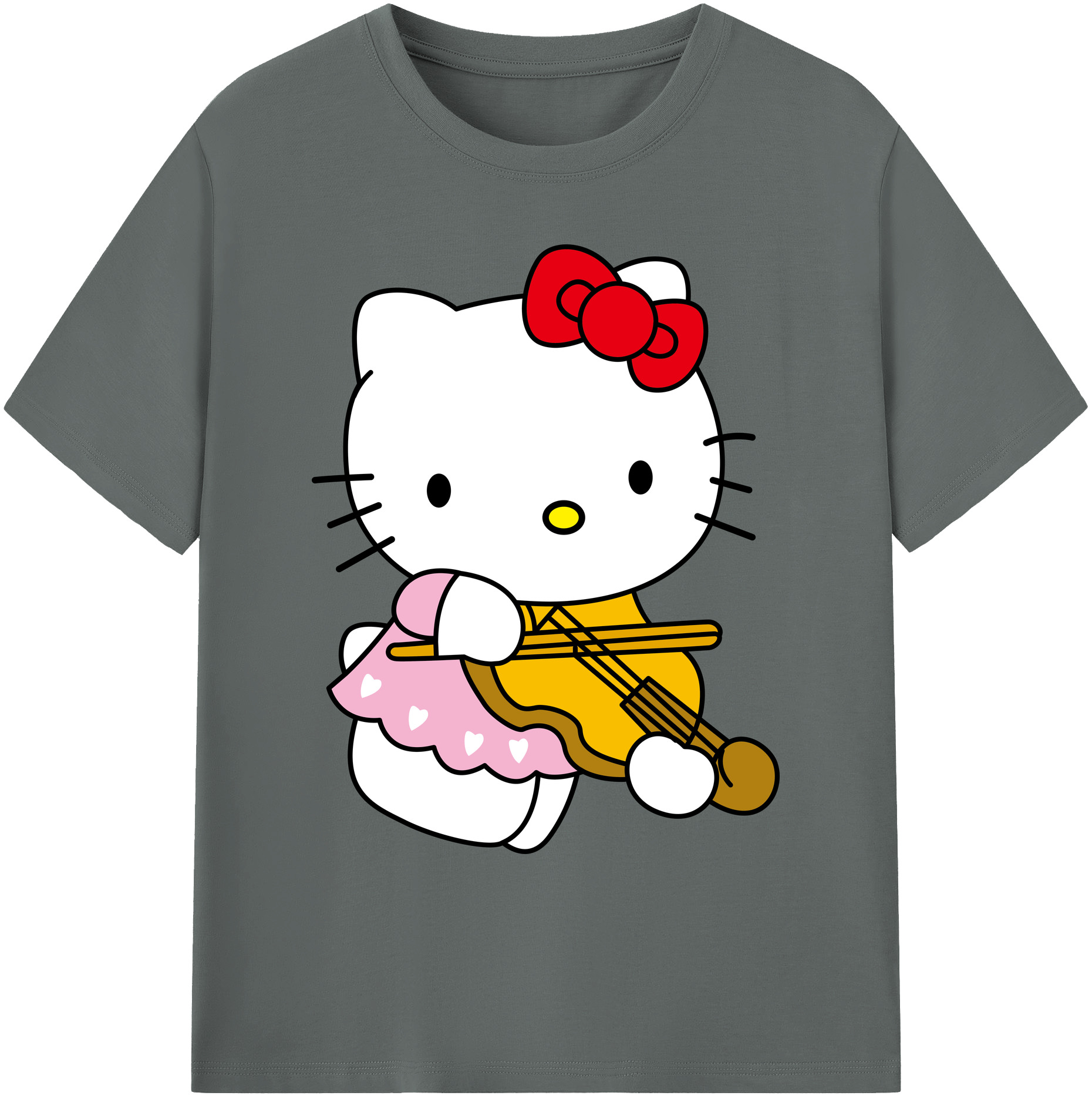 （画像用） Hello Kitty ハローキティ 綿100％ メンズ半袖Tシャツ｜肌触りやわらか＆通気性